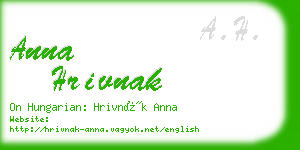 anna hrivnak business card